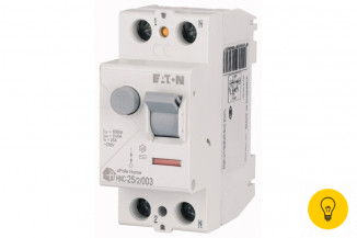 Выключатель дифференциального тока УЗО EATON 2п 25А 30мА тип AC 6кА HNC-25/2/003 2модуля 194690