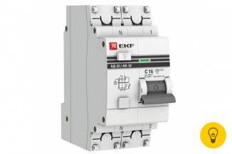 Дифференциальный автомат EKF АД-32, 1P+N, 16А/100мА, 4.5кА, PROxima SQDA32-16-100-pro