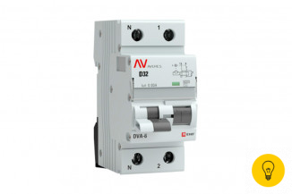 Дифференциальный автомат EKF AVERES DVA-6, 1P+N, 32А, 30мА, 6кА, SQ rcbo*6-1pn-32D-30-ac-av