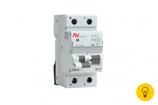 Дифференциальный автомат EKF AVERES DVA-6, 1P+N, 4А, 30мА, 6кА SQ rcbo6-1pn-4C-30-ac-av