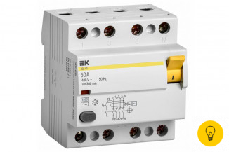 Выключатель дифференциального тока IEK 4п 50A 300mA тип AC ВД1-63 ИЭК MDV10-4-050-300