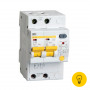 Дифференциальный автоматический выключатель тока IEK АД-12М C, 50A, 30mA, тип A, 4.5kA, 2п, 4 модуля MAD12-2-050-C-030