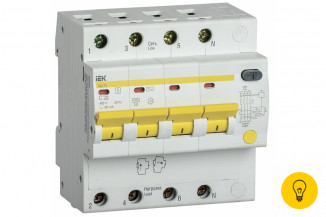 Дифференциальный автомат IEK АД14S, 4Р, 20А, 100мА MAD13-4-020-C-100