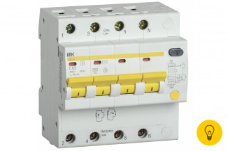 Дифференциальный автомат IEK АД14S, 4Р, 63А, 100мА MAD13-4-063-C-100