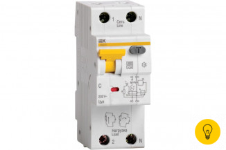 Автоматический дифференциальный выключатель тока IEK 1п+N 2мод. C 6A 30mA тип A 6kA АВДТ-32 ИЭК MAD22-5-006-C-30