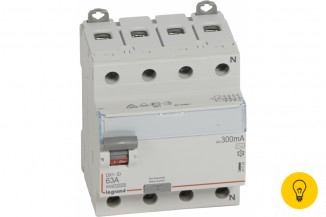 Выключатель дифференциального тока Legrand 4 полюса 63 А 300 мА тип AC DX3 Leg 411724