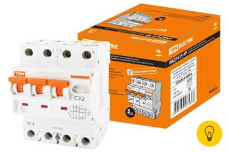 Автоматический выключатель дифференциального тока селективного типа TDM АВДТ 63S 4P C32 100мА SQ0202-0044
