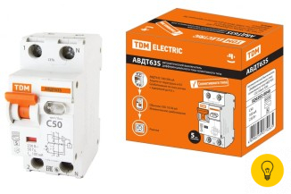 Автоматический выключатель дифференциального тока селективного типа TDM АВДТ 63S C50 100мА SQ0202-0040