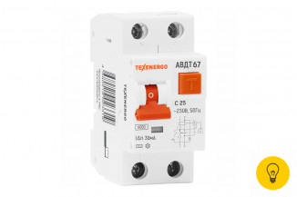 Автоматический выключатель Texenergo АВДТ 67 2п 25А/30мА TDA25S