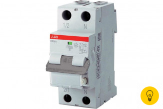 Автоматический выключатель дифференциального тока ABB 1п+N C 30mA тип AC 4.5kA DS201 L 16A 2CSR245040R1164
