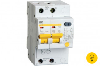 Дифференциальный автоматический выключатель 2п, 20А, 30мА, С АД-12 IEK MAD10-2-020-C-030
