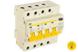 Дифференциальный автоматический выключатель 4п, 40А, 300мА, С АД-14 IEK MAD10-4-040-C-300