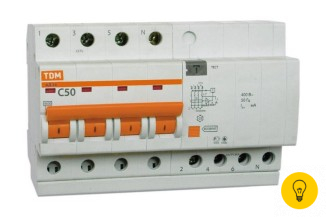 Дифавтомат АД14 4п, 10 А, 10 мА TDM SQ0204-0027