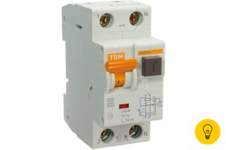 Автоматический выключатель дифференциального тока TDM АВДТ 63 2P C 20А 30мА SQ0202-0003