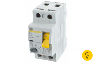 Выключатель дифференциального тока IEK 2п 25A 100mA тип AC ВД1-63 ИЭК MDV10-2-025-100