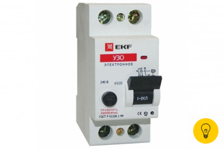 Электронное устройство защитного отключения EKF УЗО 2P 63А/30мА SQelcb-2-63-30e