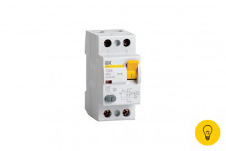 Выключатель дифференциального тока IEK ВД1-63 2п, 100A, 30mA, тип AC, ИЭК MDV10-2-100-030