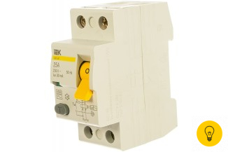 Выключатель дифференциального тока (УЗО) IEK ВД1-63 2п 25A 30мA 9532800