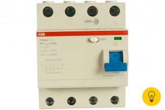 Выключатель дифференциального тока ABB 4 модуля F204 A-40/0.03 2CSF204101R1400