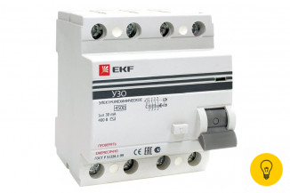 Выключатель дифференциального тока УЗО EKF 4п 40А 30мА АС PROxima elcb-4-40-30-em-pro 9693722