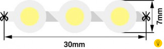 Лента светодиодная  DIP 5мм, 96 LED/м, 7,7 Вт/м, 12В , IP68, Цвет: Холодный белый, 970мм