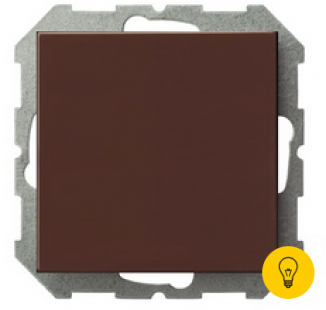 Выключатель EPSILON 1кл. с LED подсветкой коричневый