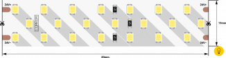 Лента светодиодная LUX, 2835, 252 LED/м, 24 Вт/м, 24В, IP33, Нейтральный белый (4000K)