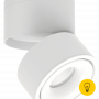 Светильник светодиодный потолочный накладной поворотный, серия LD, Белый, 12Вт, IP20, Теплый белый (3000К)