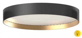 Светильник с верхним свечением потолочный, серия NK, Золото, 18Вт, IP20, теплый белый (3000К)