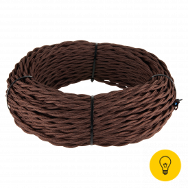 Ретро кабель витой 3х1,5 (коричневый) 20 м (под заказ) W6453214