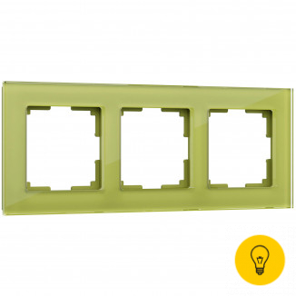 Рамка Werkel Favorit для розетки и выключателя на 3 поста (фисташковый) WL01-Frame-03