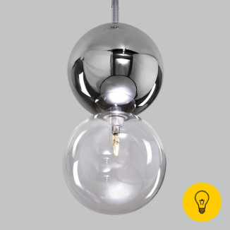 Подвесной светильник со стеклянным плафоном 50091/1 хром/дымчатый