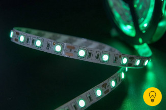 Лента светодиодная эконом 5050, 60 LED/м, 14,4 Вт/м, 12В , IP20, Цвет: Зеленый
