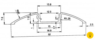 Алюминиевый профиль для пола и порогов FLOOR ARC-608FL