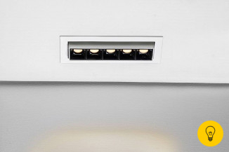 Светильник светодиодный диммируемый потолочный встраиваемый наклонный, серия DL-UM9, Ч/Б, 6Вт, IP20, Теплый белый (3000К)