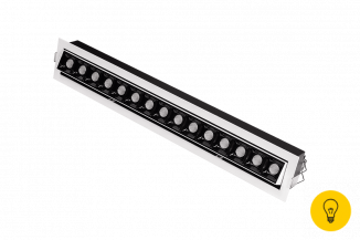 Светильник светодиодный потолочный встраиваемый наклонный, серия DL-UM9, Ч/Б, 18Вт, IP20, Теплый белый (3000К)