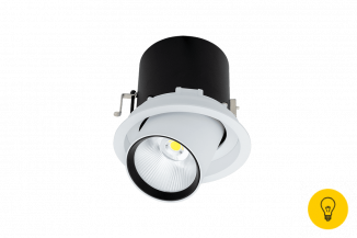 Светильник светодиодный потолочный встраиваемый поворотно-выдвижной, серия SPL, Ч/Б, 25Вт, IP20, Нейтральный белый (4000К)
