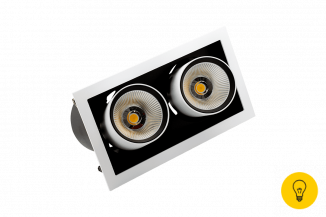 Светильник светодиодный потолочный встраиваемый поворотно-выдвижной, серия SPL, Ч/Б, 25Вт, IP20, Теплый белый (3000К)
