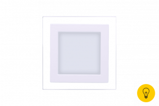 Светильник светодиодный потолочный встраиваемый P, Белый, Сталь/Стекло, Нейтральный белый (4000-4500K), 6Вт, IP20