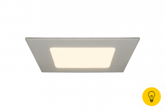 Светильник светодиодный потолочный встраиваемый PL, Белый, Пластик + алюминий, Теплый белый (2700-3000K), 6Вт, IP20
