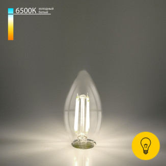 Филаментная светодиодная лампа Свеча F 9W 6500K E27 (C35 прозрачный) BLE2759