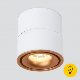 Накладной светодиодный светильник DLR031 15W 4200K 3100 белый матовый/золото