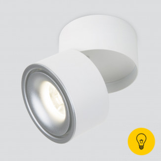 Накладной светодиодный светильник DLR031 15W 4200K 3100 белый матовый/серебро