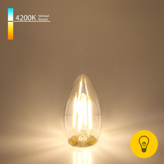Филаментная светодиодная лампа Свеча" C35 9W 4200K E27 (C35 прозрачный) BLE2706"
