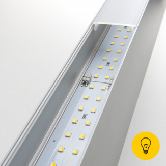 Линейный светодиодный накладной двусторонний светильник 103см 40Вт 4200К матовое серебро 101-100-40-103