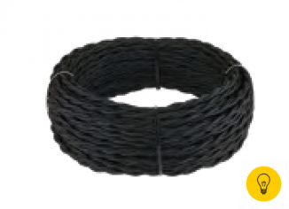 Ретро кабель витой 2х2,5 (черный) 20 м (под заказ) W6452308