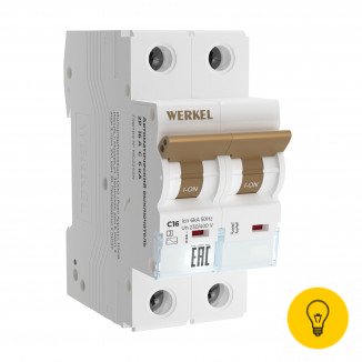 Автоматический выключатель Werkel 2P 16 A C 6 кА W902P166