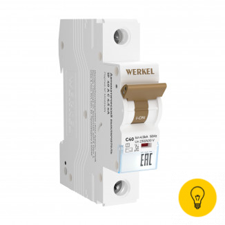 Автоматический выключатель Werkel 1P 40 A C 4,5 кА W901P404