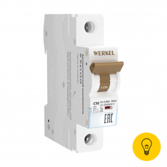 Автоматический выключатель Werkel 1P 10 A C 4,5 kА W901P104