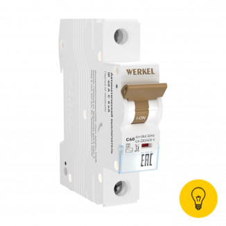 Автоматический выключатель Werkel 1P 40 A C 6 кА W901P406